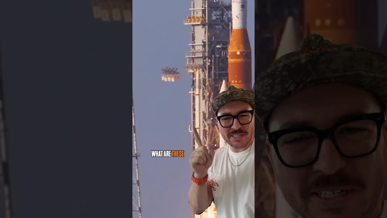 What are these things leaving the Artemis II launch at liftoff??? #artemis2