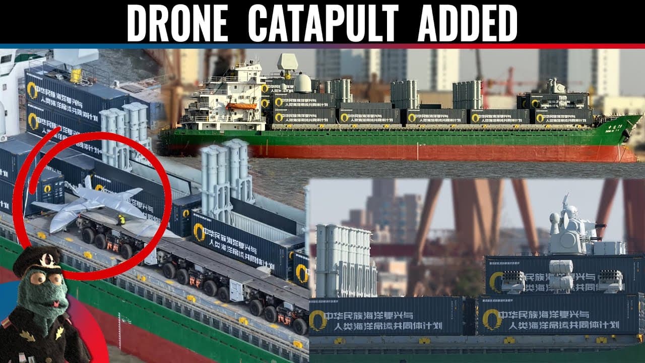 How could China use its VLS/ EM catapult container ship?