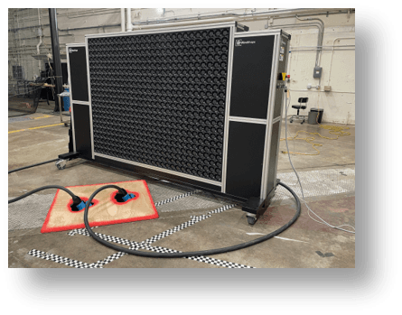 Windshaper fan array for dynamic low-speed and hovering flight research.